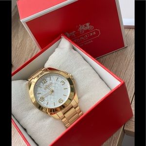 Coach Watch - Gold & White